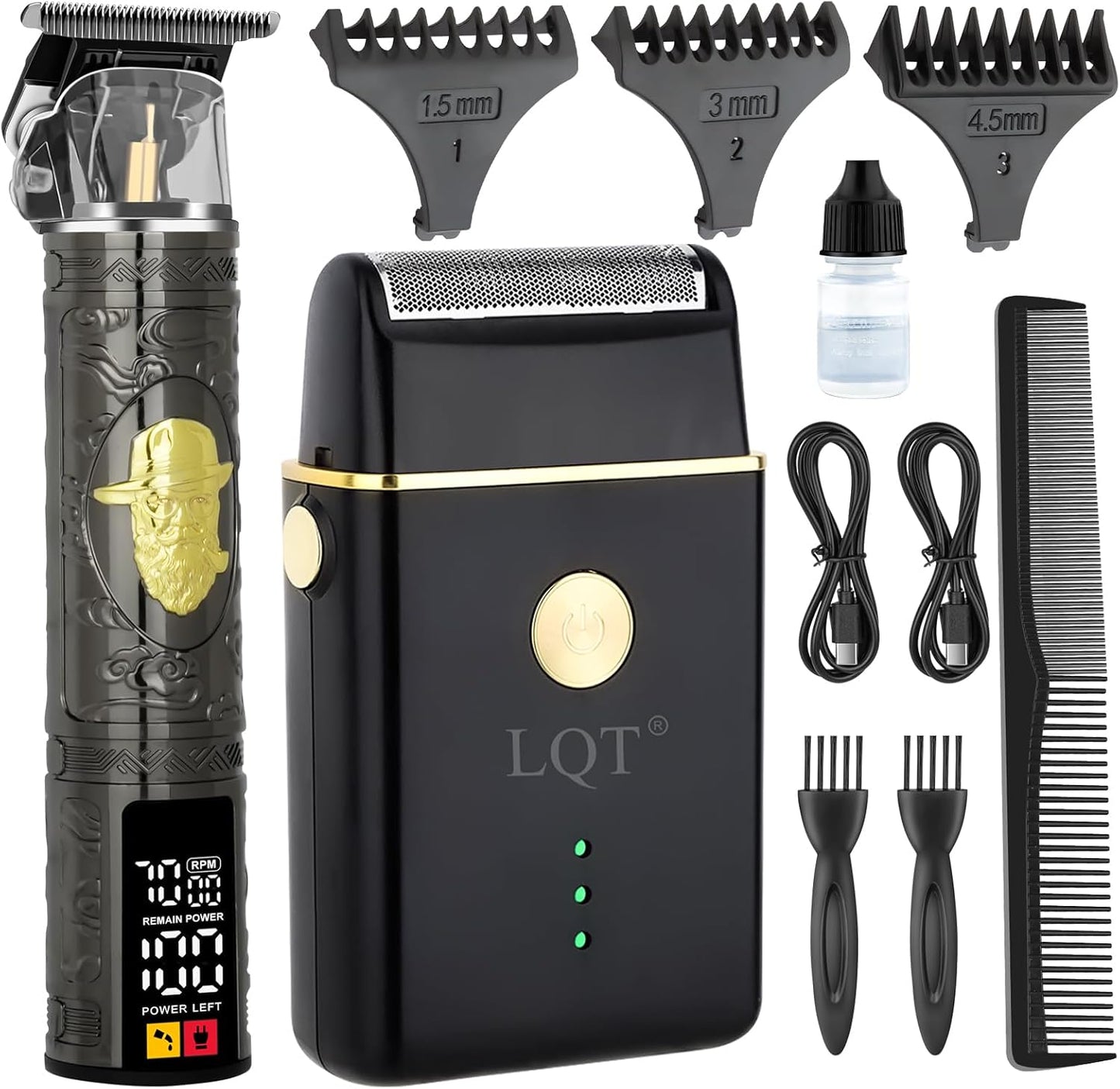 Professional Hair Clippers for Men - Rechargeable Beard Trimmer Kit | Complete Grooming Set for Dad
