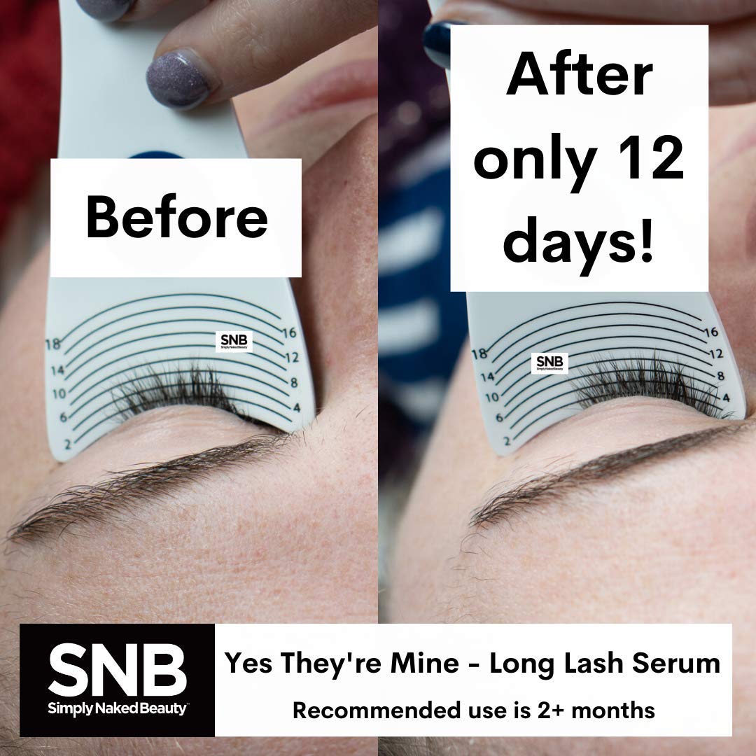 Lash Growth Serum & Brow Enhancer (5 ml) Get Longer, Fuller Eyelashes in 12 Days - Natural & Plant Based Peptides for Healthy Brow & Lash Growth - Cruelty Free Lash Serum by Simply Naked Beauty