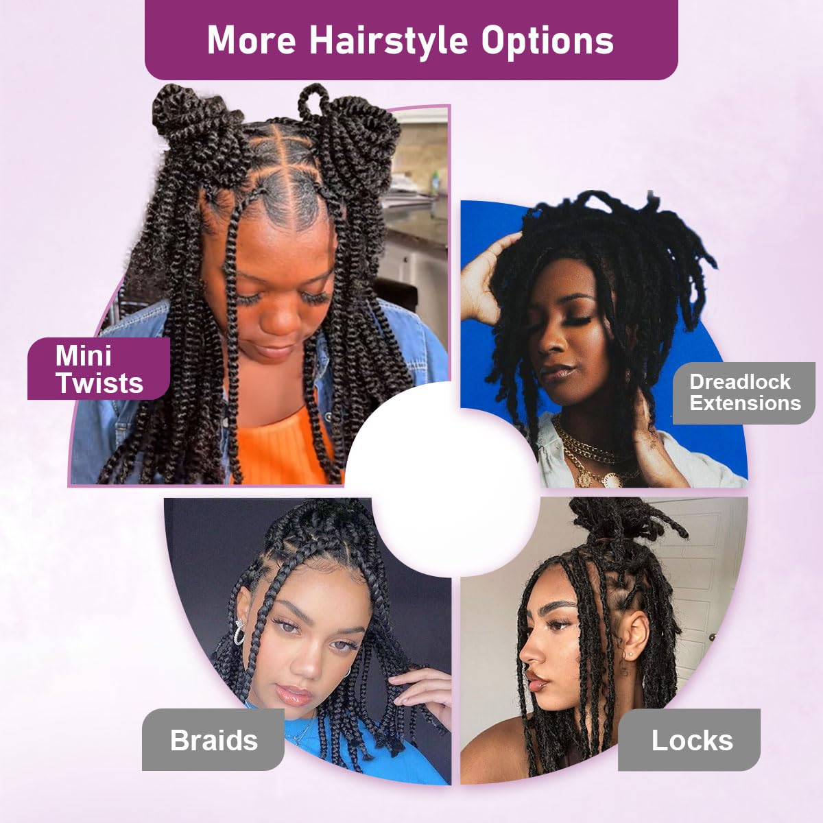 Sangtok Afro Kinky-Curly Bulk Human Hair for Twists, 20 Inch 50g Kinkys Bulk Human Hair for Dreadlock Extensions Repair Locs Braiding, 100% 4C Human Bundles Hair(Black)