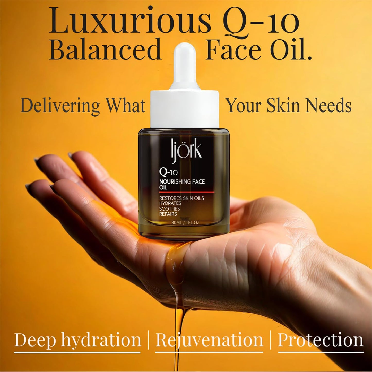 ljörk Q-10 Face Oil | 15 in 1 Powerful Anti-Aging Facial Oil with CoQ10, Vitamin C & E | Hydrating, Lightweight Oil for Radiant Skin