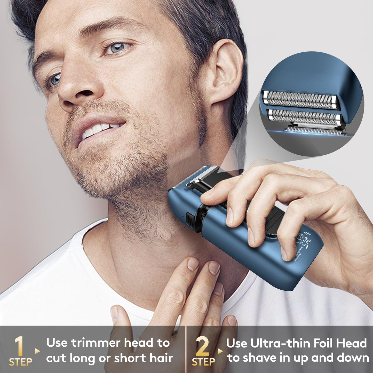 Brightup Foil Shaver for Men, Electric Razor with Smooth Close Shaving