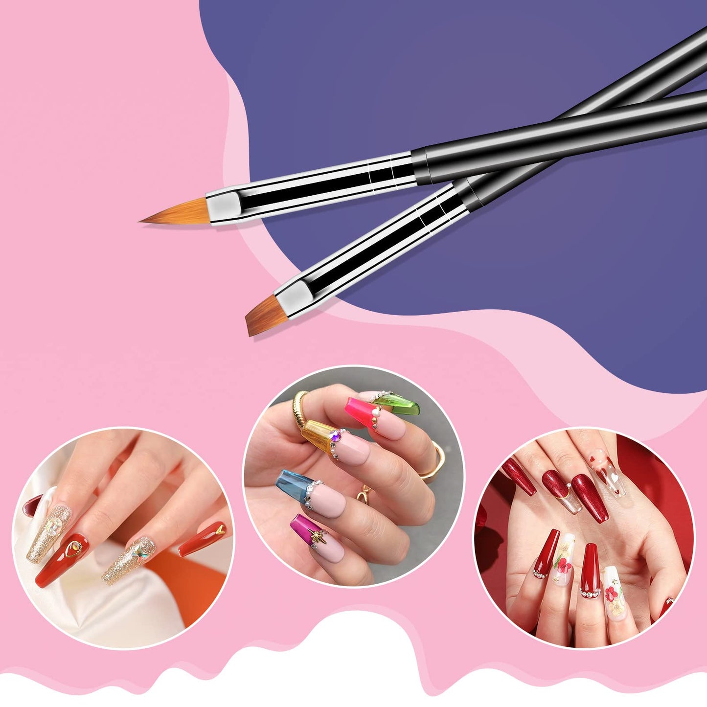 Artdone Nail Art Dotting Tools 6PCS Double-ended Brushes Kit Gel Polish