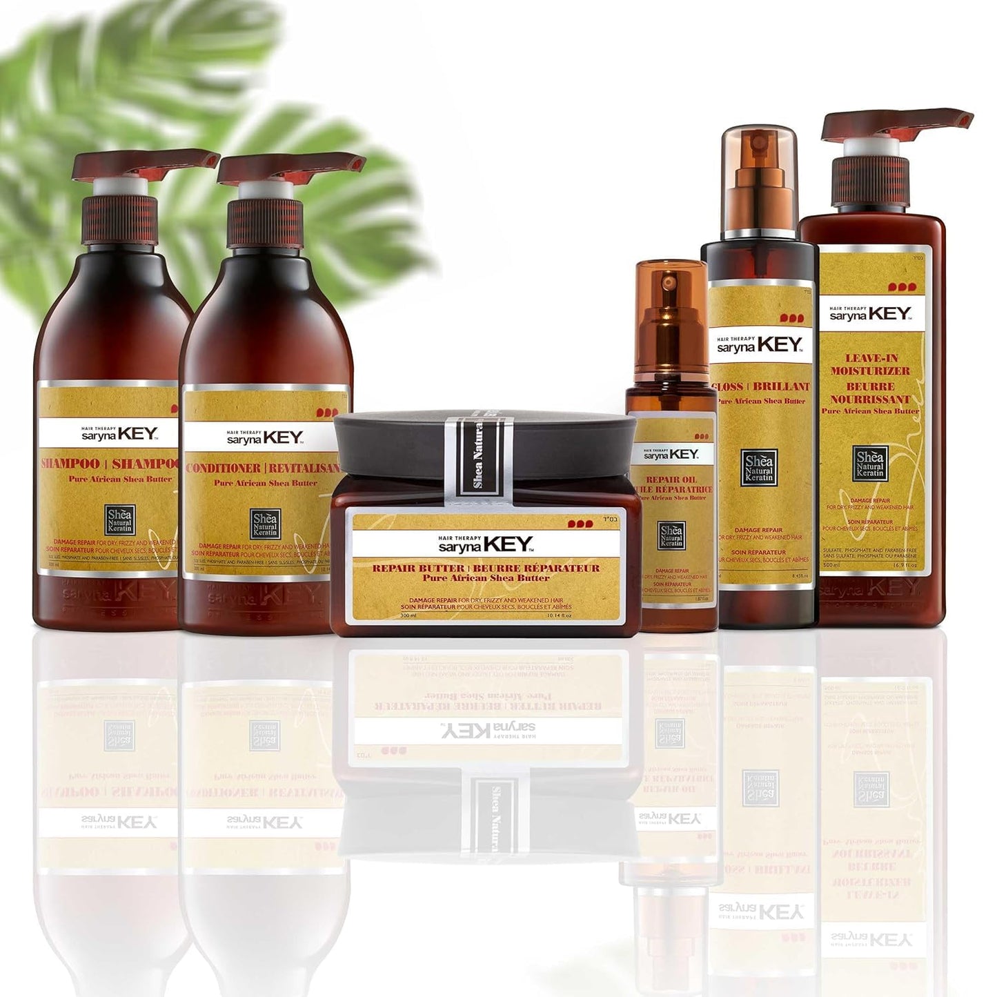 Saryna Key Shampoo for Damaged Hair with Pure African Shea Butter - Moisturizing Shampoo for Dry Damaged Hair - Professional Keratin Treatment - Sulfate Free, No Parabens, Cruelty Free (500ml/16.9oz)