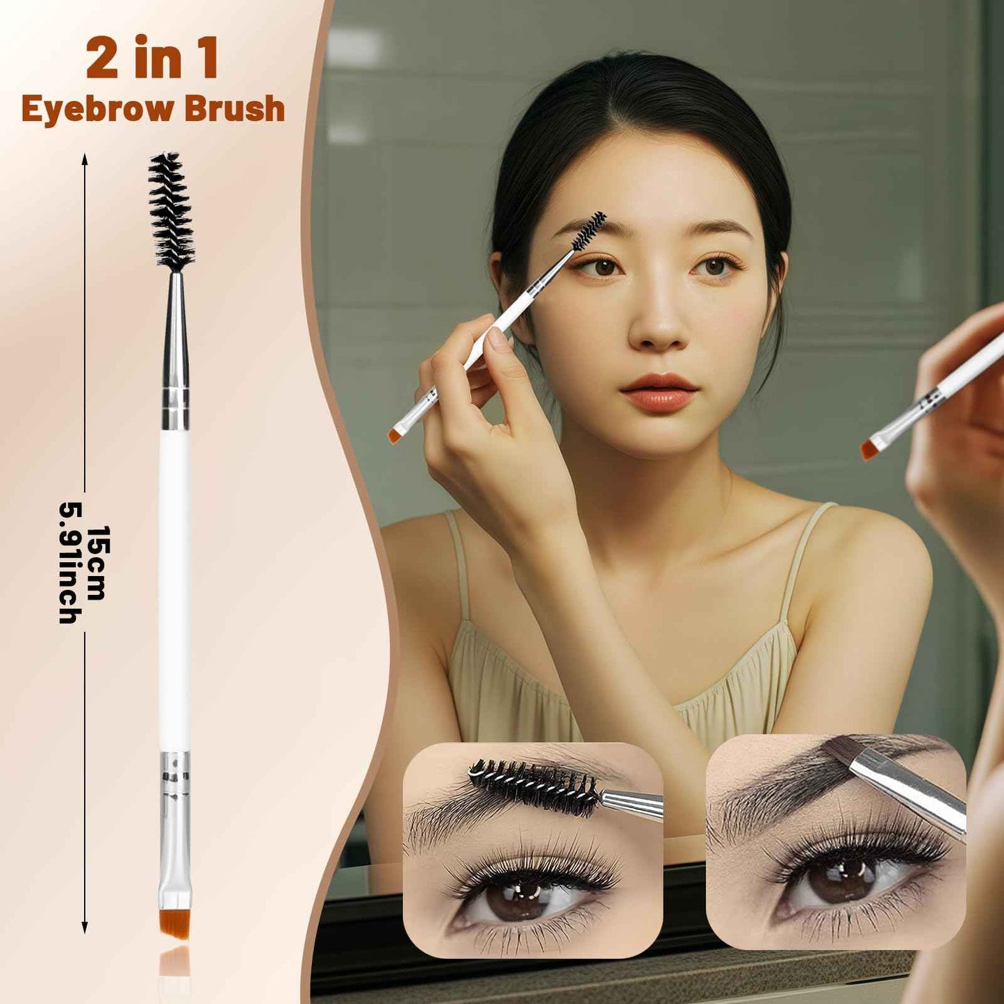 LuottsCare Stainless Steel Eyebrow Razor - Face Razors with Travel Cover & 10 Refill Blades, Eyebrow Brush - Help Exfoliate and Smooth Skin for Eyebrow, Leg, BIKINI, Facial, Beard Remove - L