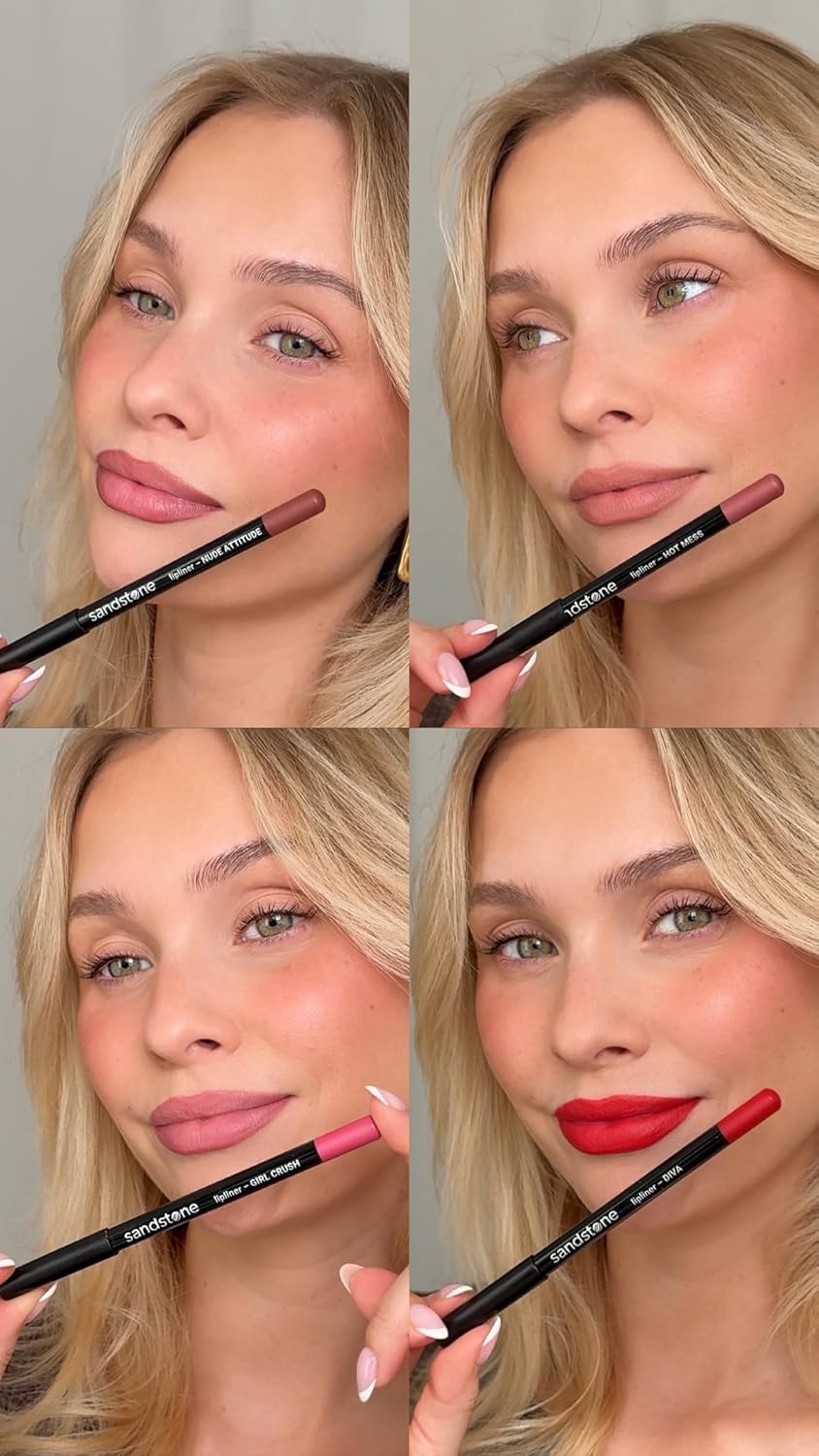 Sandstone Hypoallergenic Lip Liner Pencil | Smooth, Long-Lasting, Vegan Formula – Classic Nude for Sensitive Lips
