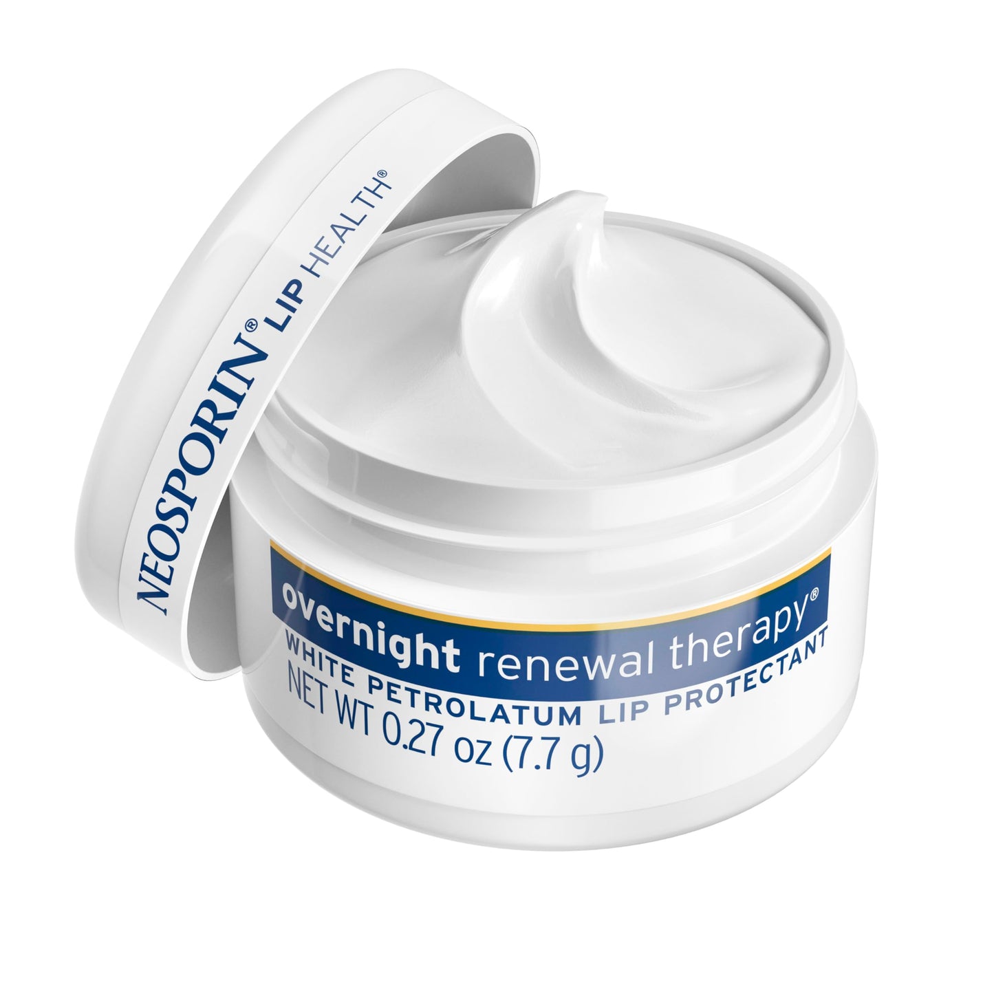 Neosporin Lip Health Overnight Renewal Therapy White Petrolatum Protectant and Moisturizer to Nourish & Repair Dryness, Helps Relieve, Prevent, Hydrate, & Protect, 0.27 oz, 2 Pack