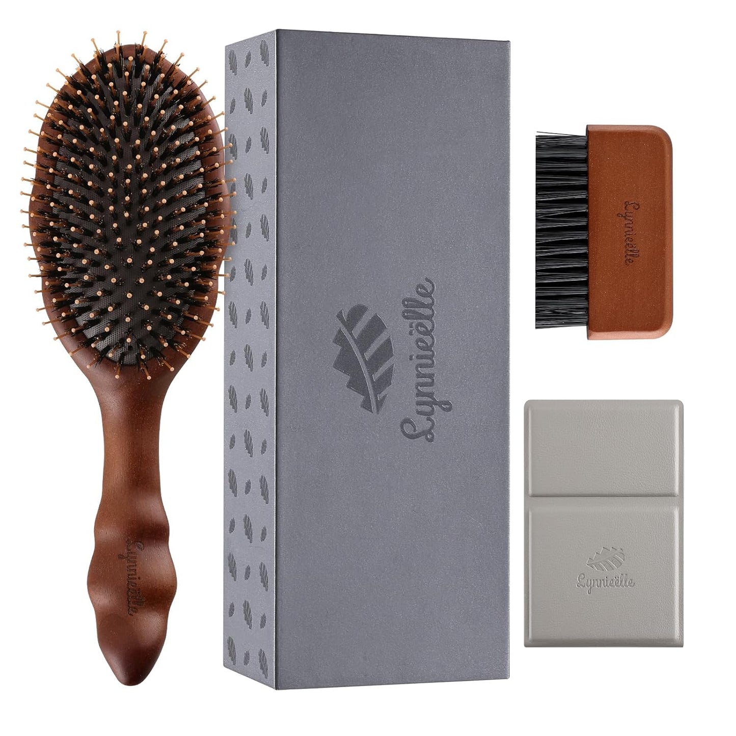 Boar Bristle Hair Brush - Gentle Detangling for Fine, Thin & Curly Hair | Smooth, Shiny Finish