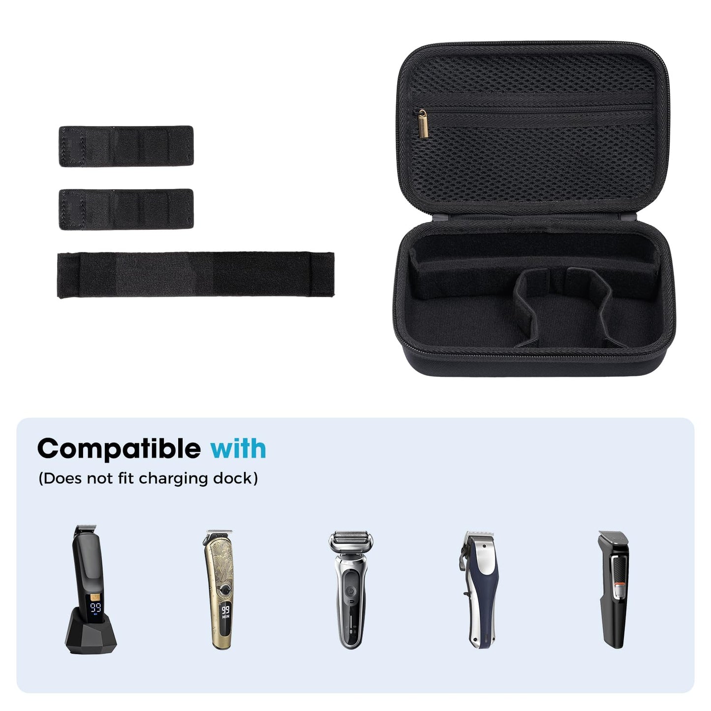 ProCase Hard EVA Travel Case for Electric Hair Clipper Trimmer, Protective Storage Organizer Bag for Beard/Body/Bikini Trimmer & Shaver -Black