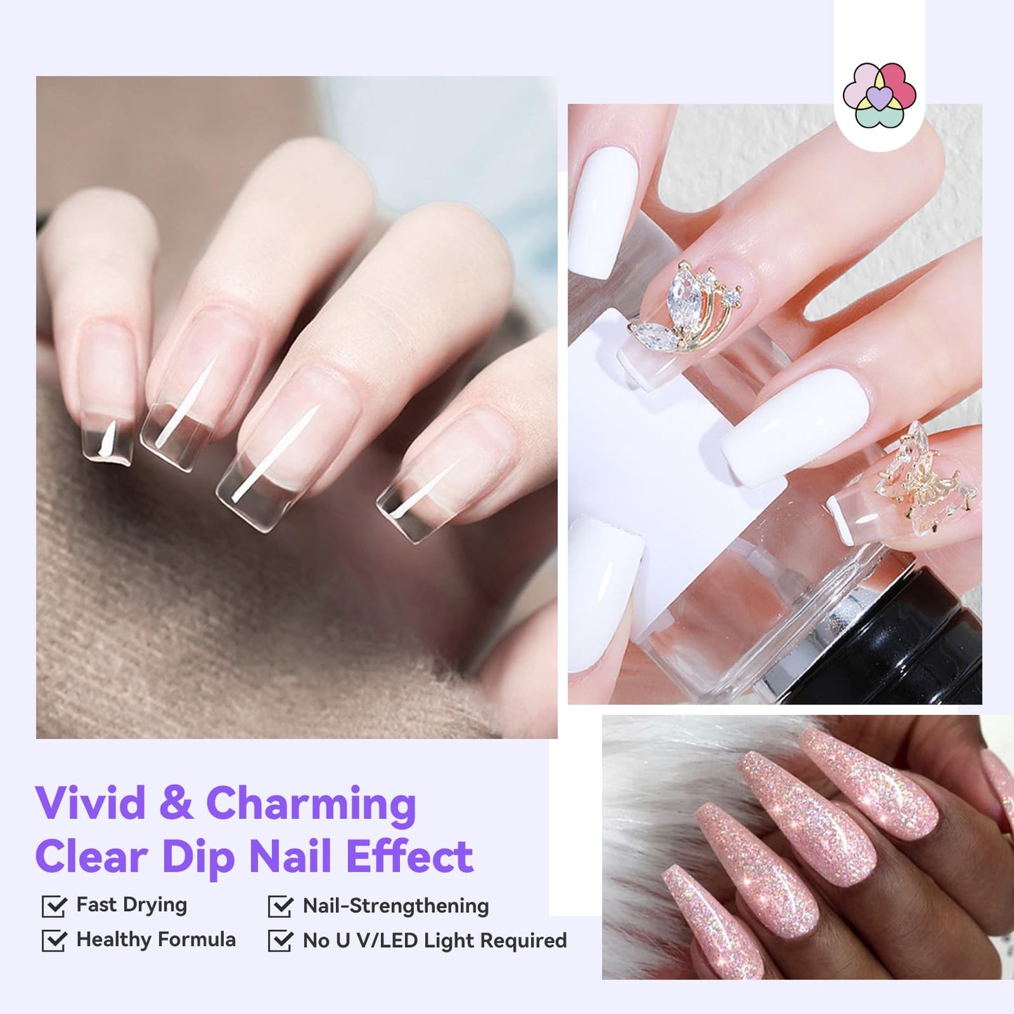 SAVILAND Clear Dip Powder Nail Kit with Electric Nail Drill: 60g/2.1oz Clear Dipping Powder for Nails with Dip Nail Liquid Set Base Activator & Top Coat Brush Saver Builder Repair Kit Home Manicure