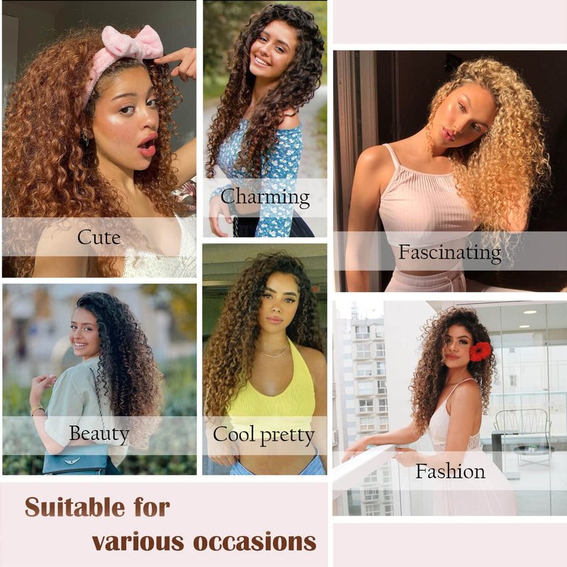 8 Packs 18 inch GoGo Curl Crochet Hair for Black Women Water Wave Curly Crochet Braiding Hair Ocean Wave Beach Curl Wavy Crochet Hair Extensions (Pack of 8, Ombre Brown)