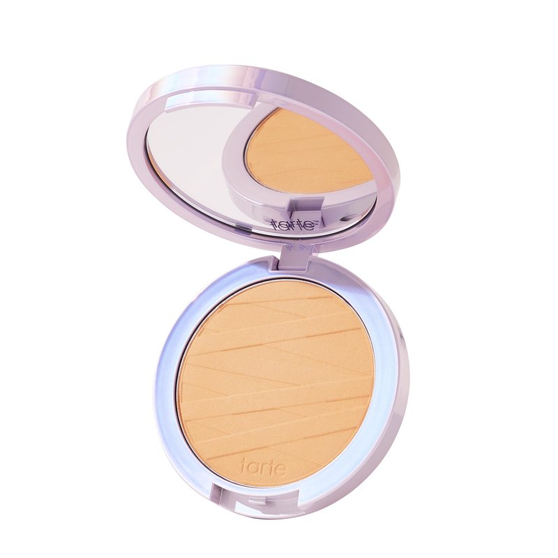 tarte face tape pressed powder – Medium-Coverage Waterproof Powder, Hyaluronic Acid & Peptides to Smooth & Set Makeup, Lightweight, Vegan & Cruelty-Free, full size, 27S light medium sand