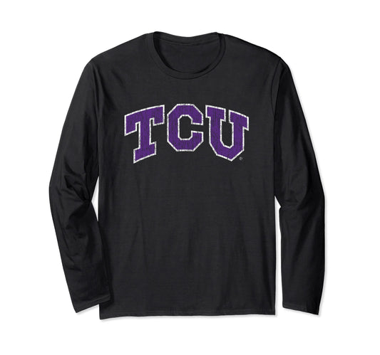 TCU Horned Frogs Vintage Block Logo Officially Licensed Long Sleeve T-Shirt