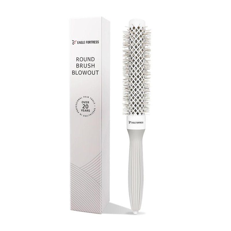 Eagle Fortress Round Brush - Thermal Ceramic Hair Brush for Professional Blowouts | 0.98 Inch, Grey