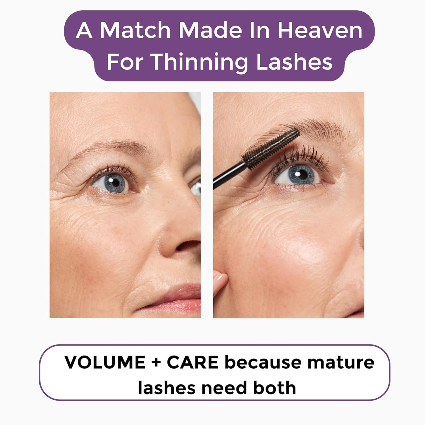 Rumi Cosmetiques VolumeCare+ Mascara - Extreme Length & Volume 2-in-1 Formula | Hypoallergenic for Sensitive Eyes (Natural Black)
