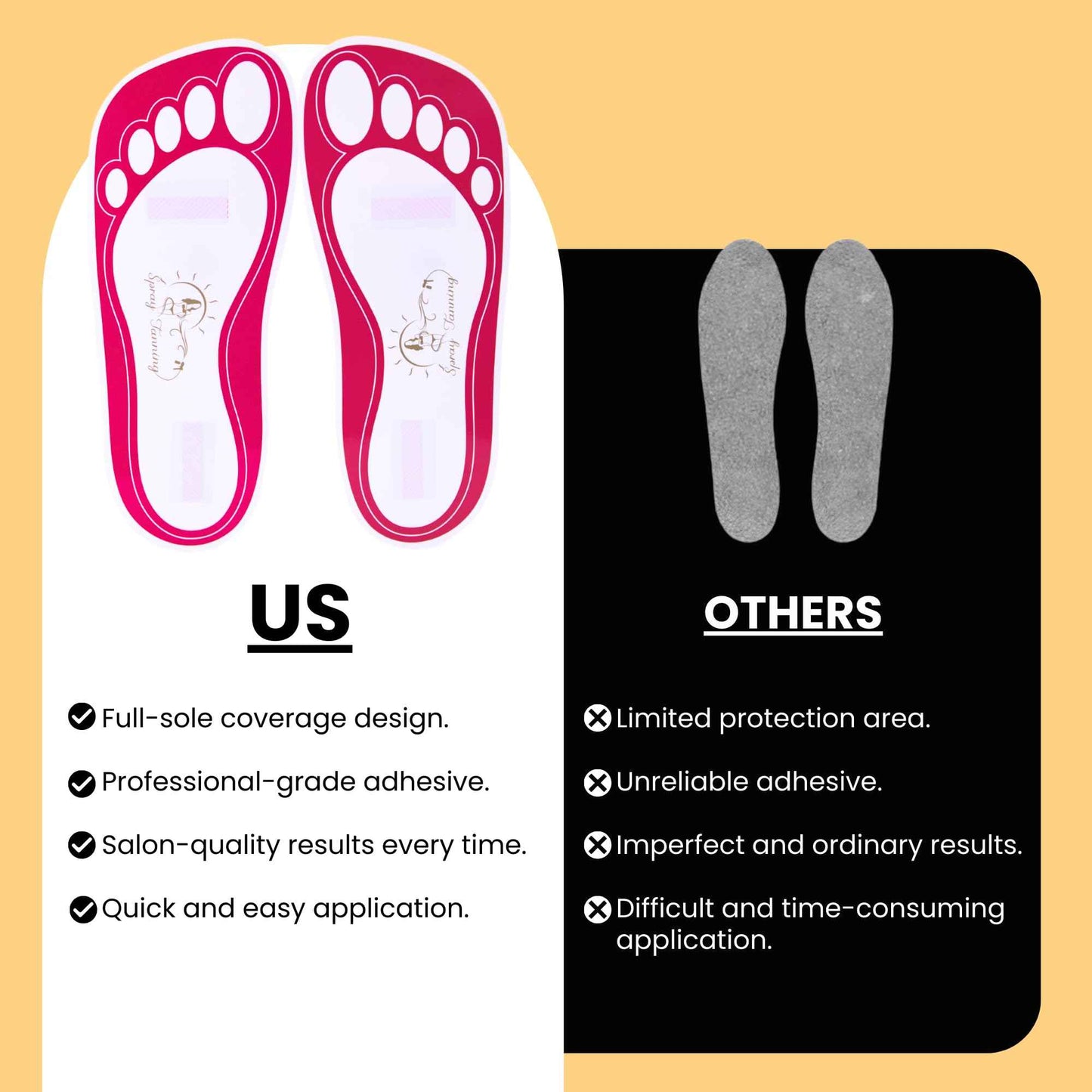 60 Pairs(120 Feets) Disposable Tanning Feet Pads Sunless Airbrush Spray Tent Protect Foot Shaped Spray Tan Sandals