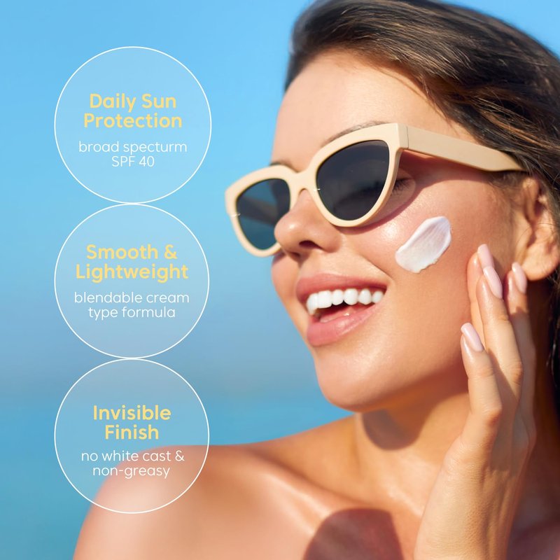 Sun Project Moisture Sun Cream SPF 40 - Korean Sunscreen with Panthenol | Fragrance-Free, Broad Spectrum, 1.69 fl oz