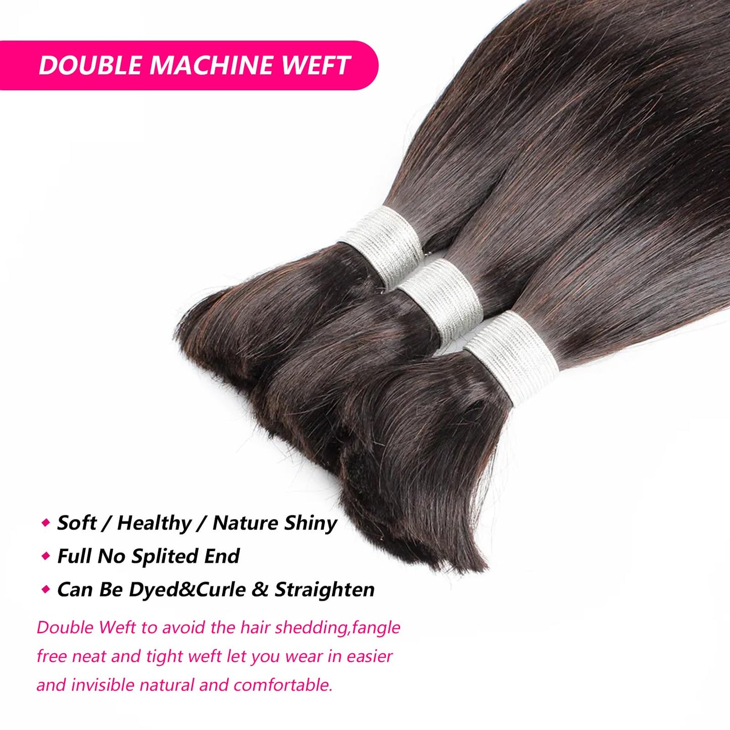 Human Braiding Hair for Boho Braids 20inch Straight Bulk Human Hair Extensions for Braiding No Weft Human Hair for Black Woman （1 Bundle 100g Natural Black）