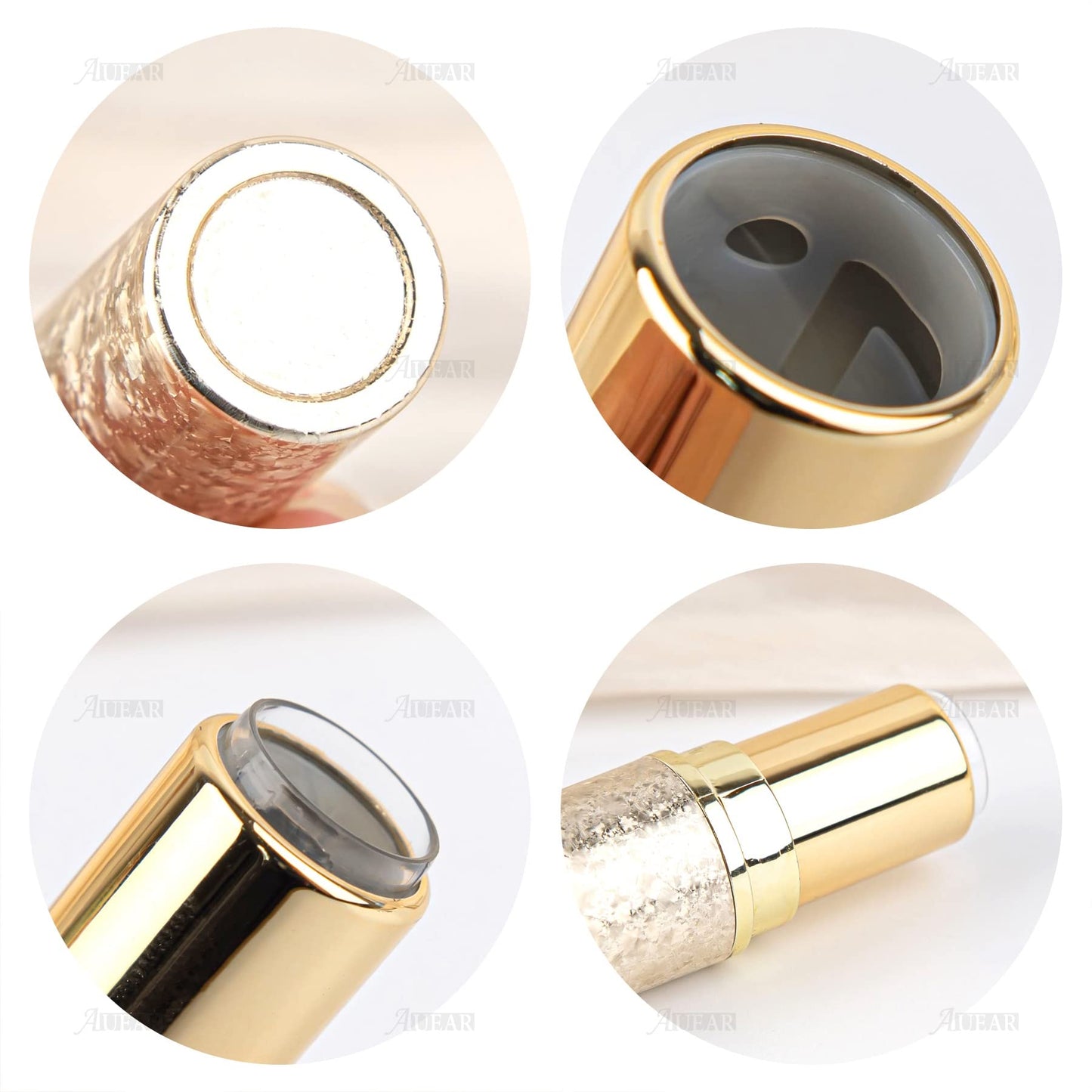 AUEAR, Empty Lip Balm Lipstick Tubes Container Bullet Shape for DIY (Gold, 8 Pack)