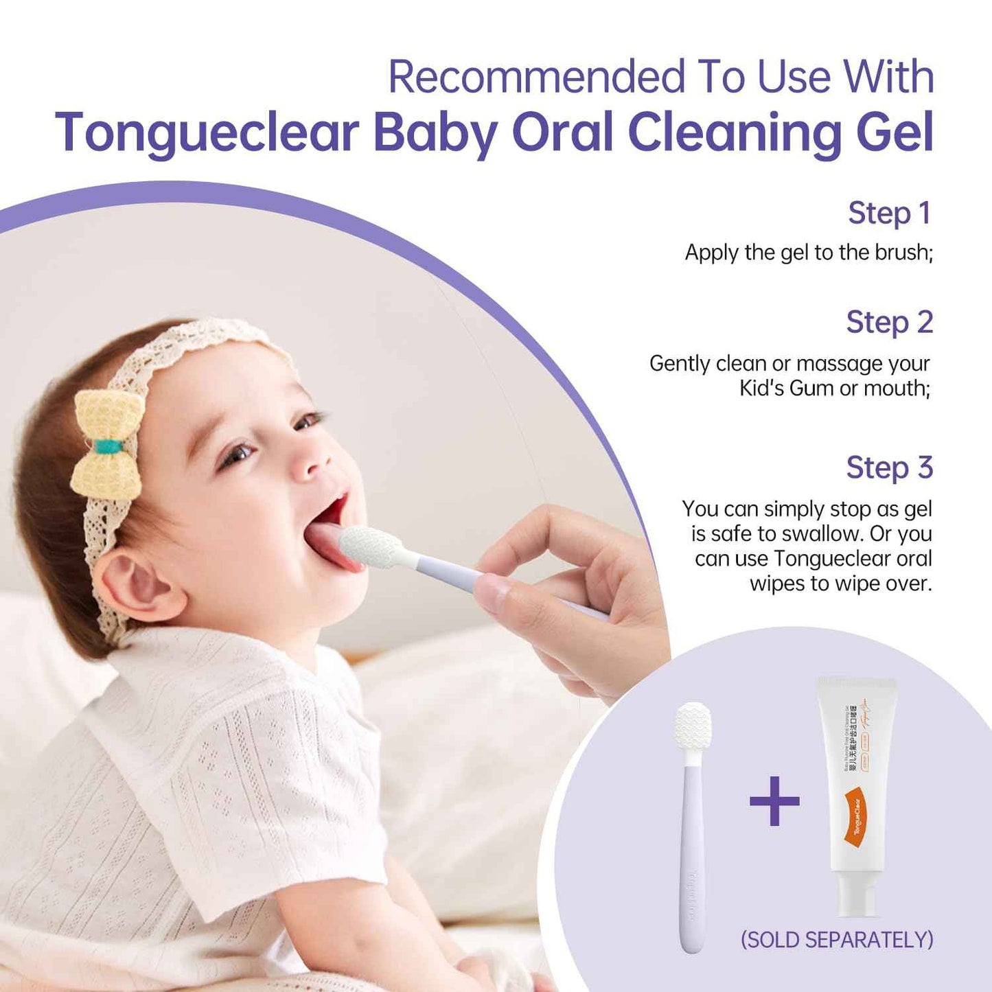 Tongueclear Kids Tongue Scraper, Tongue Cleaner for Infant & Newborn, Baby Oral Cleaner Newborn, Toddler Toothbrush for Tooth Mouth Gum Clean, Infant Toothbrush Oral Cleaning Stick…
