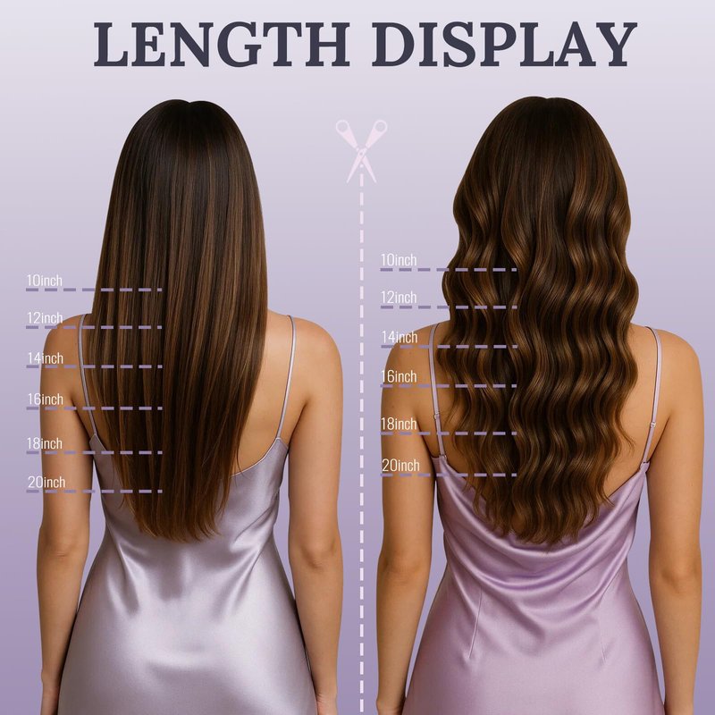 Fshine Invisible Wire Hair Extensions, 10 Inch 56g Medium Brown Color, Layered Hairpiece with Transparent Fish Line, Short Straight Remy Human Hair for Women