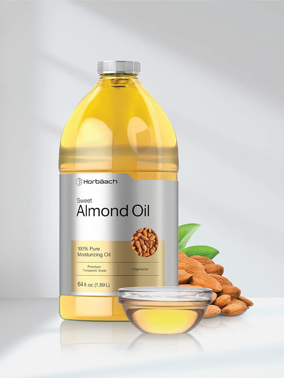 Sweet Almond Oil - Cold Pressed Moisturizing Oil for Skin & Hair | 64 fl oz | Vegetarian, Non-GMO, Gluten Free