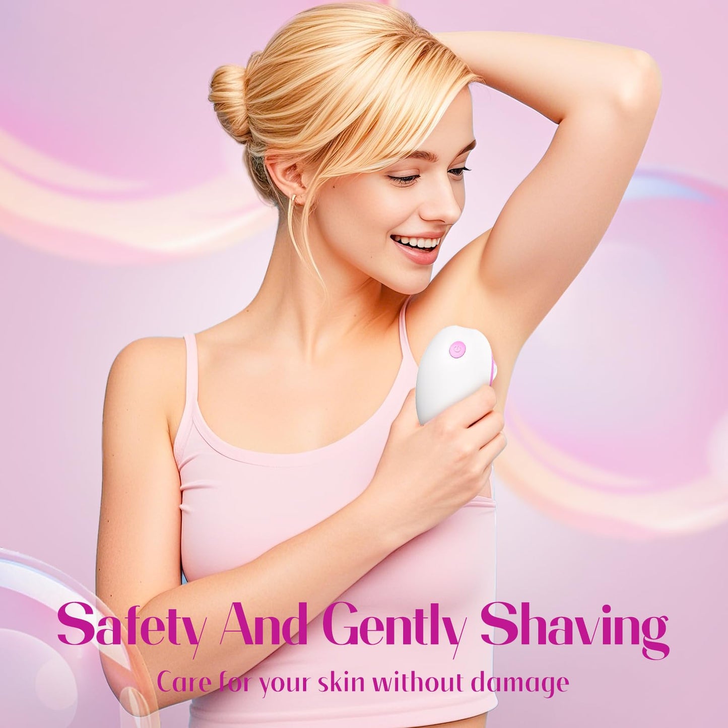 Electric Razors for Women, Anti-Slip Electric Rotary Shaver for Women Legs, Rechargeable Waterproof Body Shaver, Ideal Travel Lady Trimmer Hair Remover for Underarms Armpits &Bikini Area, Pink