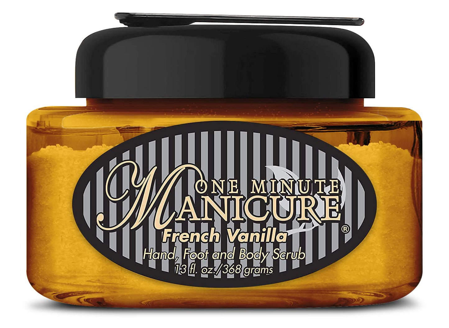 One Minute Manicure - Moisturizing Salt Scrub - 13 oz - Professionally Formulated To Exfoliate, Recondition & Moisturize Skin - Enhanced With Botanical Oils & Natural Sea Salts (French Vanilla)