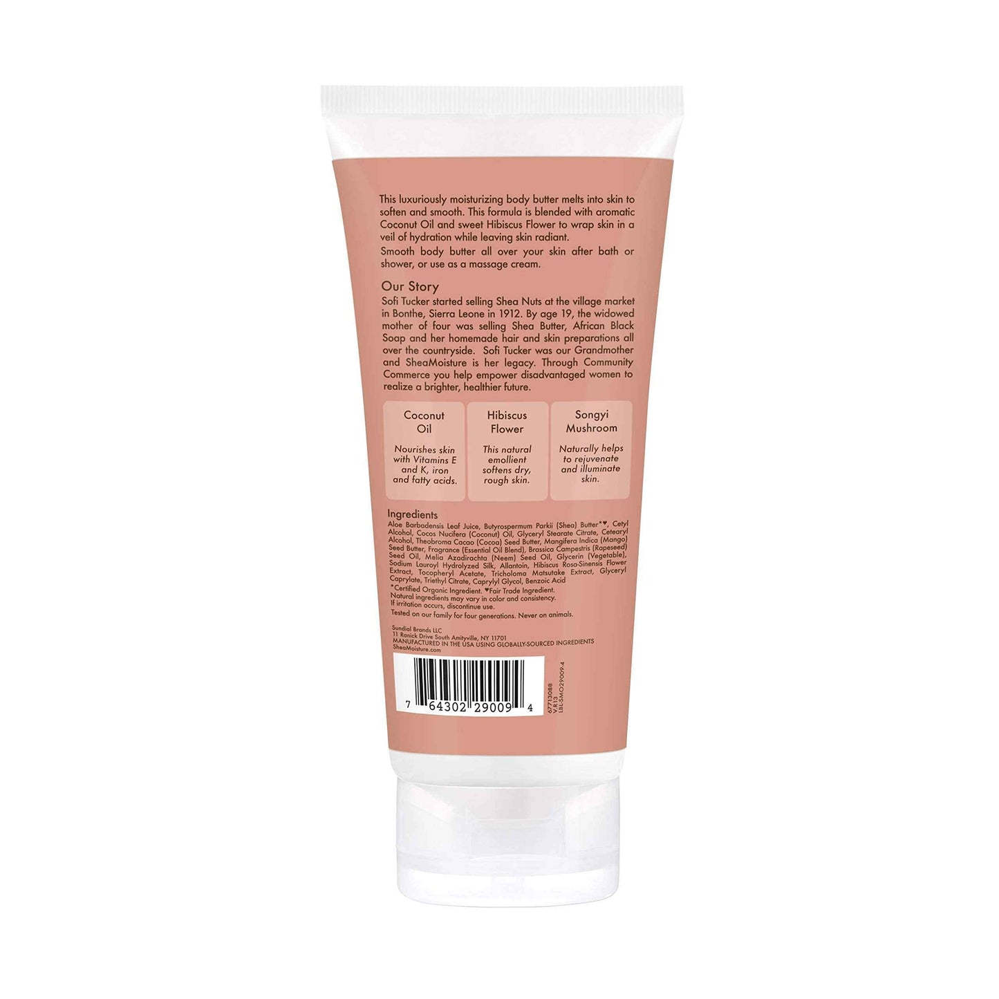 SheaMoisture Coconut & Hibiscus Body Butter, 6 Ounce