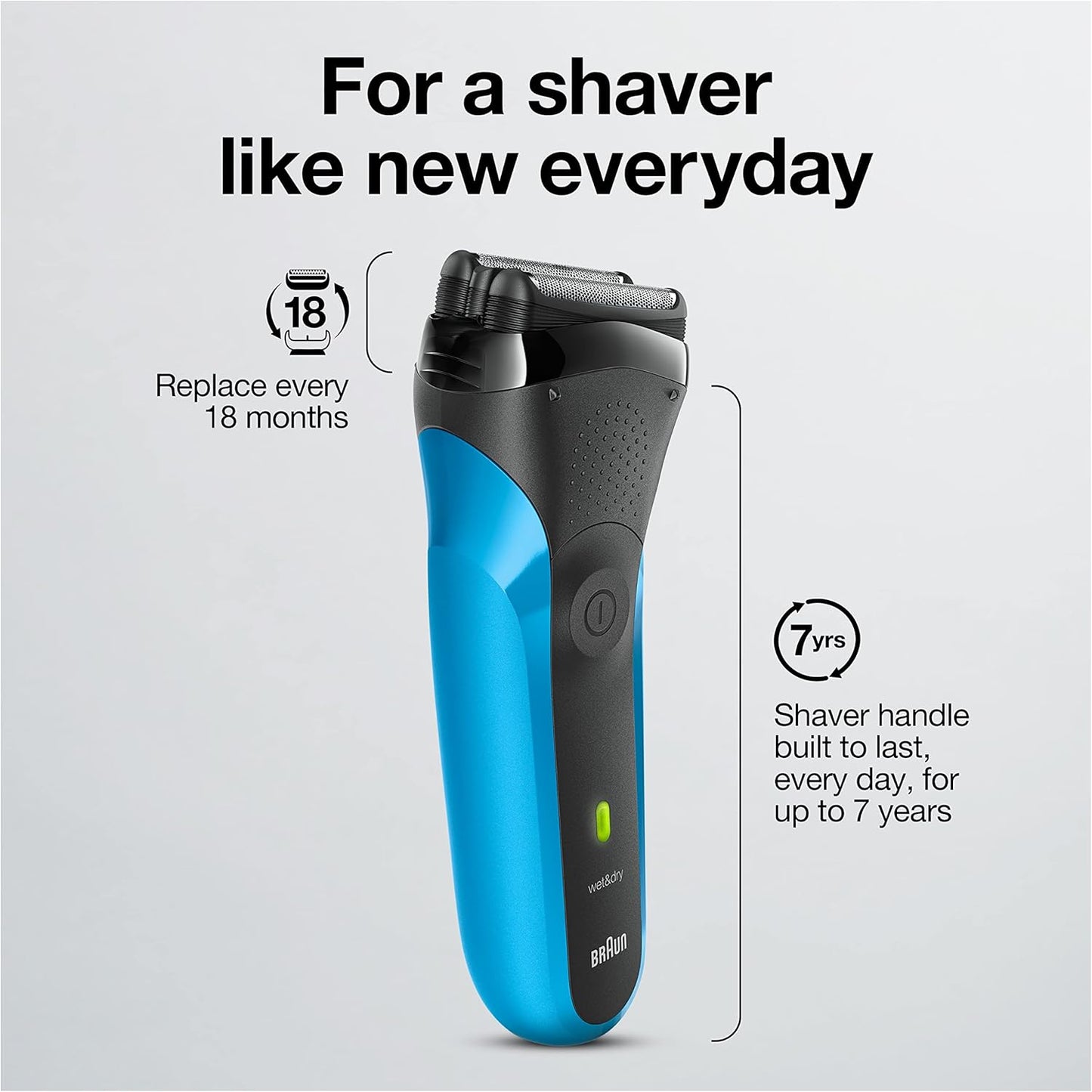 Braun Electric Razor - Series 3 310s Rechargeable Foil Shaver | Wet & Dry Use