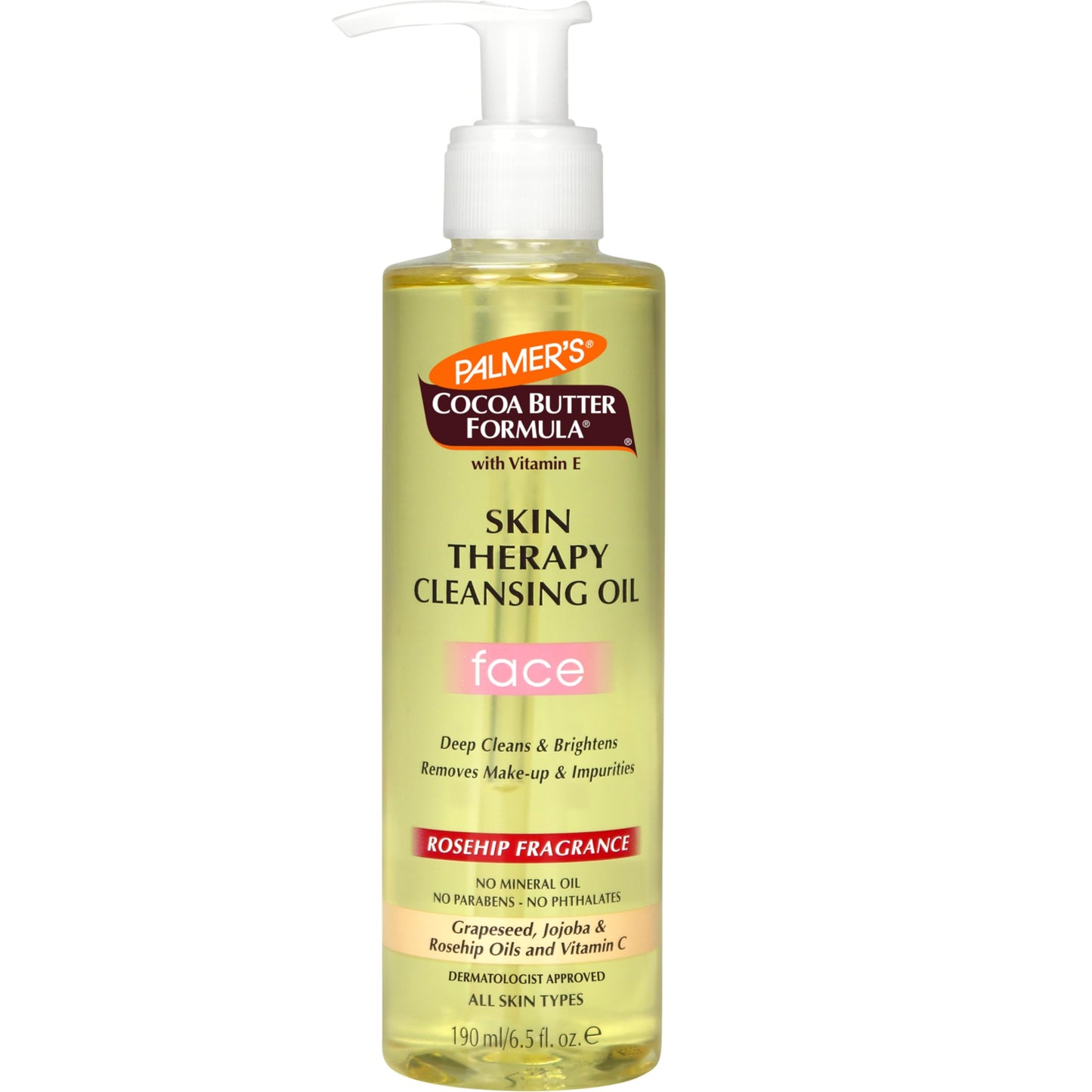 Palmer's Cocoa Butter Formula Skin Therapy Cleansing Oil for Face, Rosehip Fragrance, 6.5 Ounces (Pack of 6)
