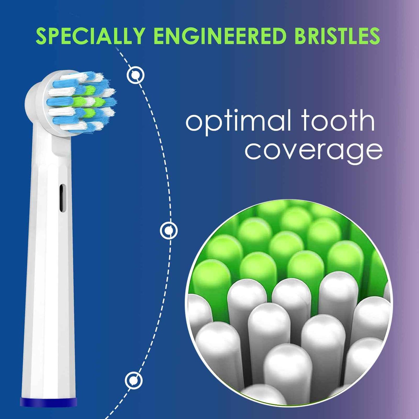 Replacement Toothbrush Heads Compatible with Oral B, Cross Sensitive Electric Brush Head Refills for Pro 1000 Genius X Smart 1500, Medium Softness Round Brush Head by BKIX