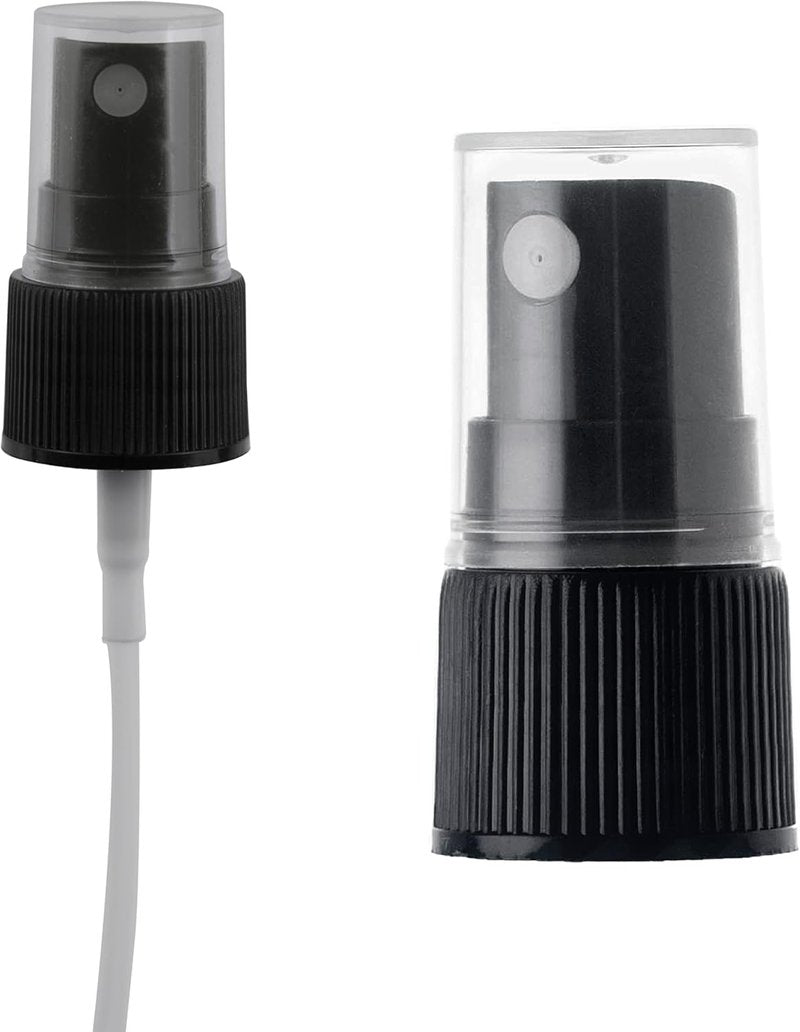 Fine Mist Spray Caps - 20-410 Ribbed Skirt Replacement Tops for Hair & Skincare | Pack of 50, Black