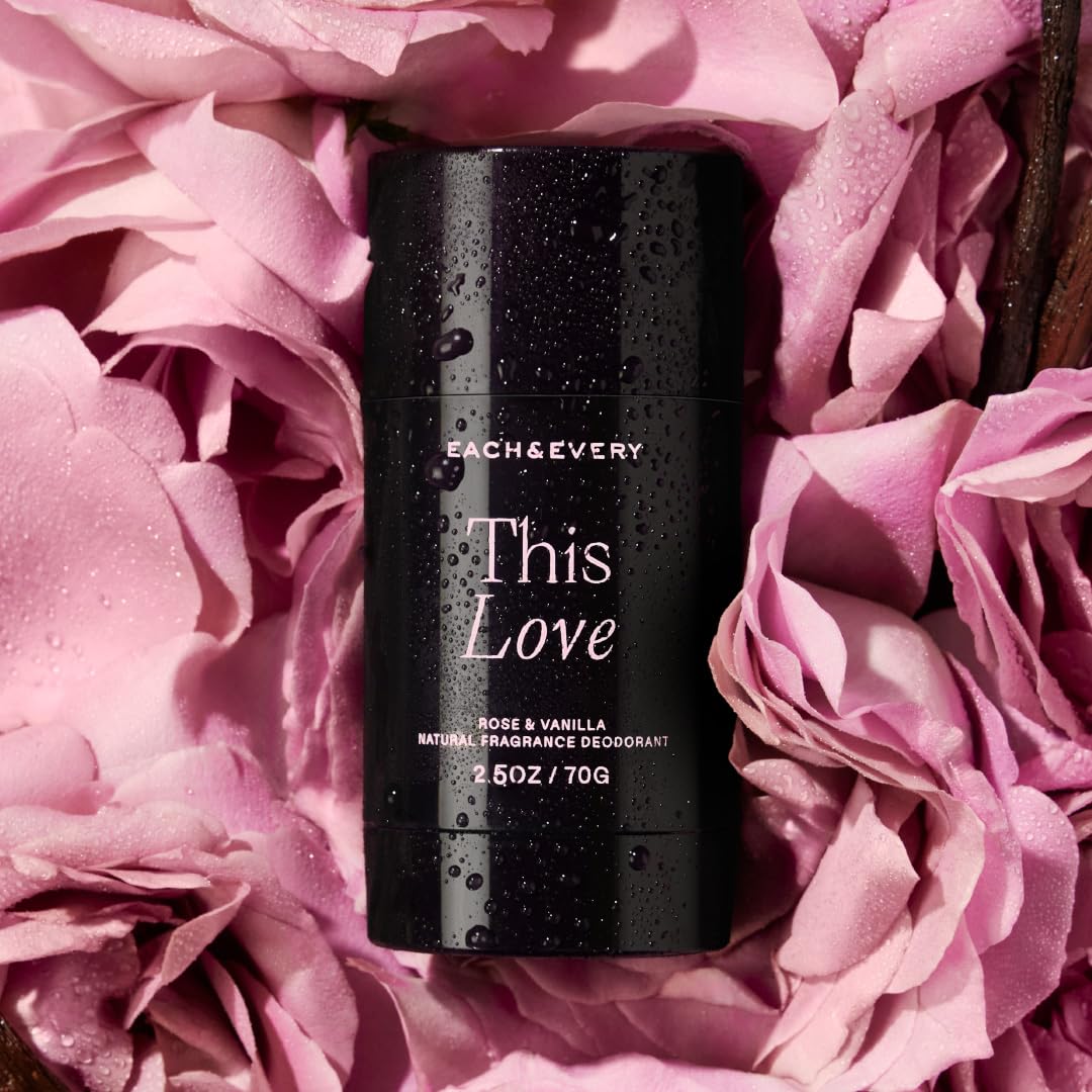 Aluminum-Free Deodorant for Women & Men | Natural Fragrance, 72-Hr Odor Protection, Non-Toxic - Rose & Vanilla, 2.5oz