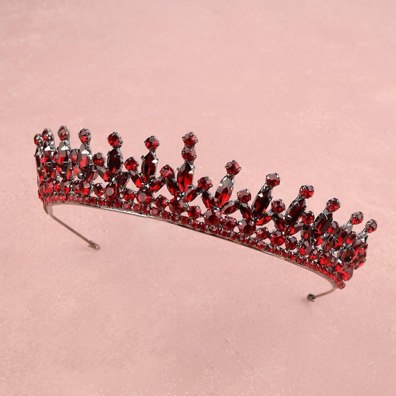 LIMELIA Women's Tiara - Burgundy Glitter Hair Accessory for Bridal, Prom & Parties | Elegant Design