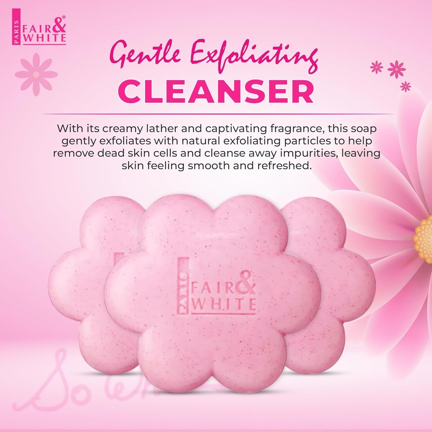 Fair & White So White Skin Brightening Soap - Exfoliating 200g Bar | Reduces Blemishes on Body & Underarms