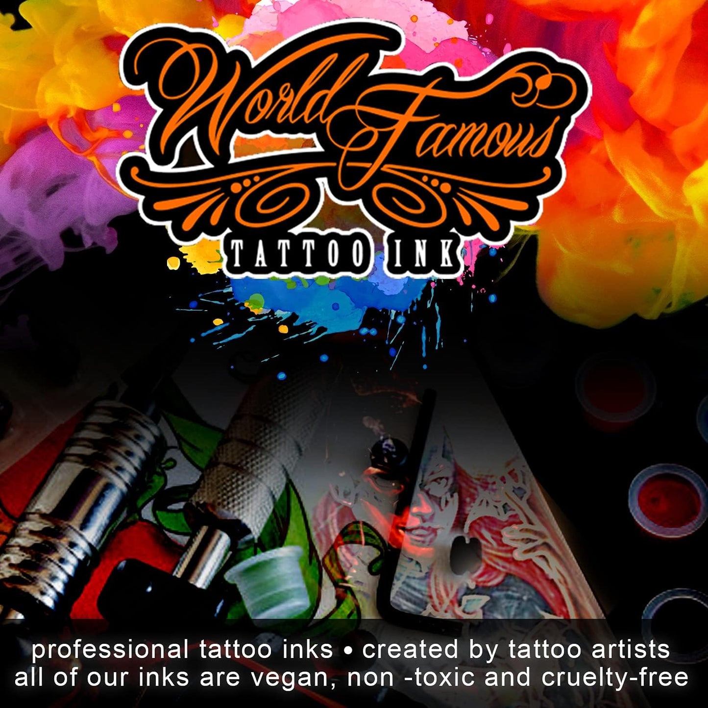 Tattoo Ink - Professional Skin-Safe Black Outlining Ink | Vegan & Non-Toxic, 8 oz