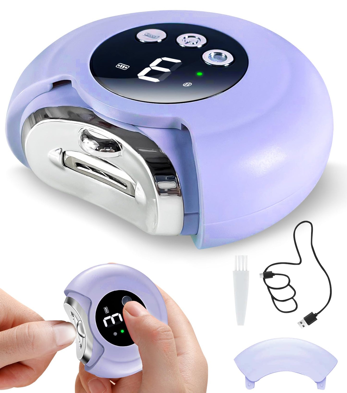 2025 New 3-in-1 Electric Fingernail Clippers,360° Rotation, 3-Speeds, Polishing Automatic Nail Trimmer with Nail Chip Storage & LED Light, Rechargeable Safety Trimmer for Women, Men, Baby, Seniors