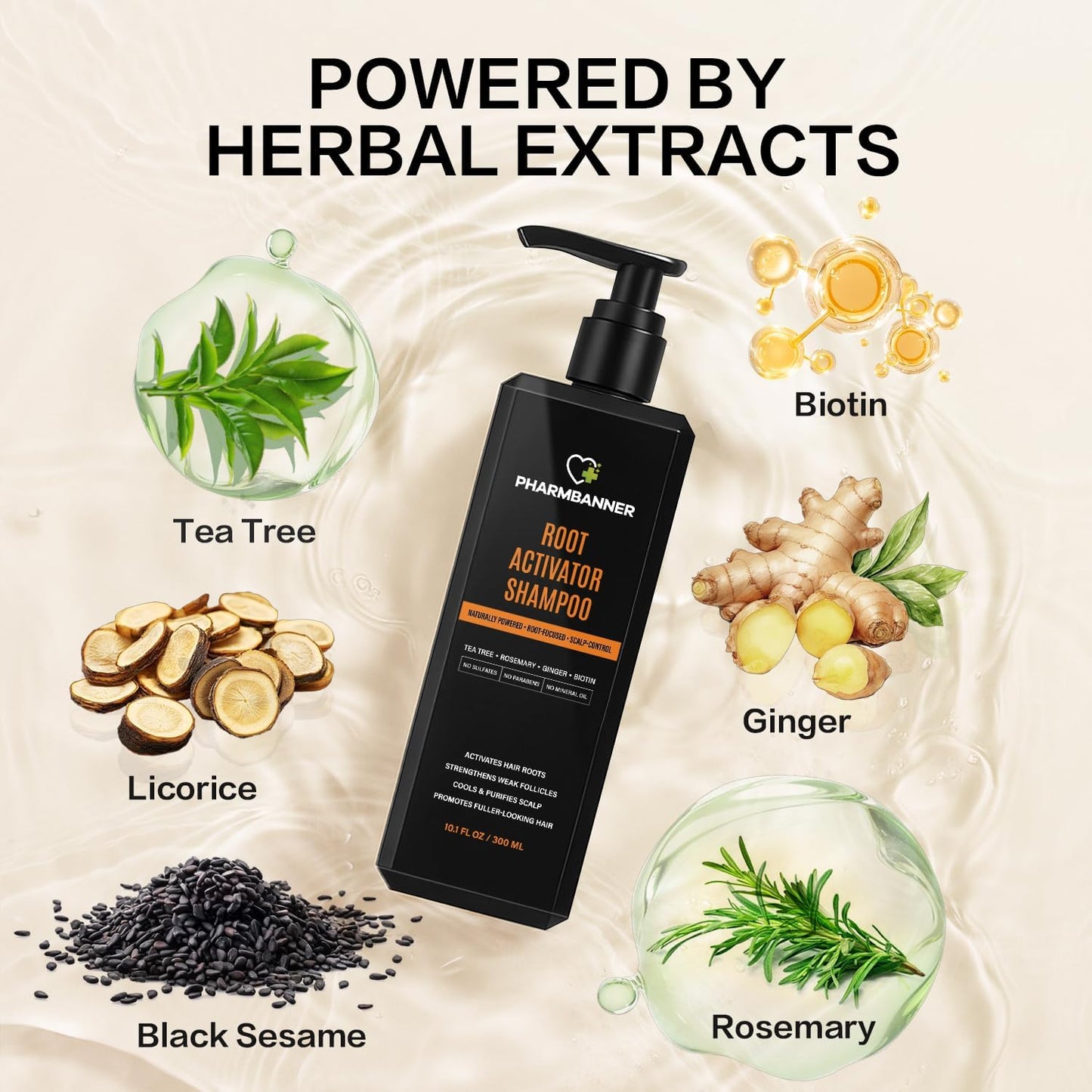 Root Activator Shampoo for Men: Hair Growth Shampoo for Thinning Hair - Natural Herbal Formula with Cooling Sensation -Hair Loss & Scalp Health