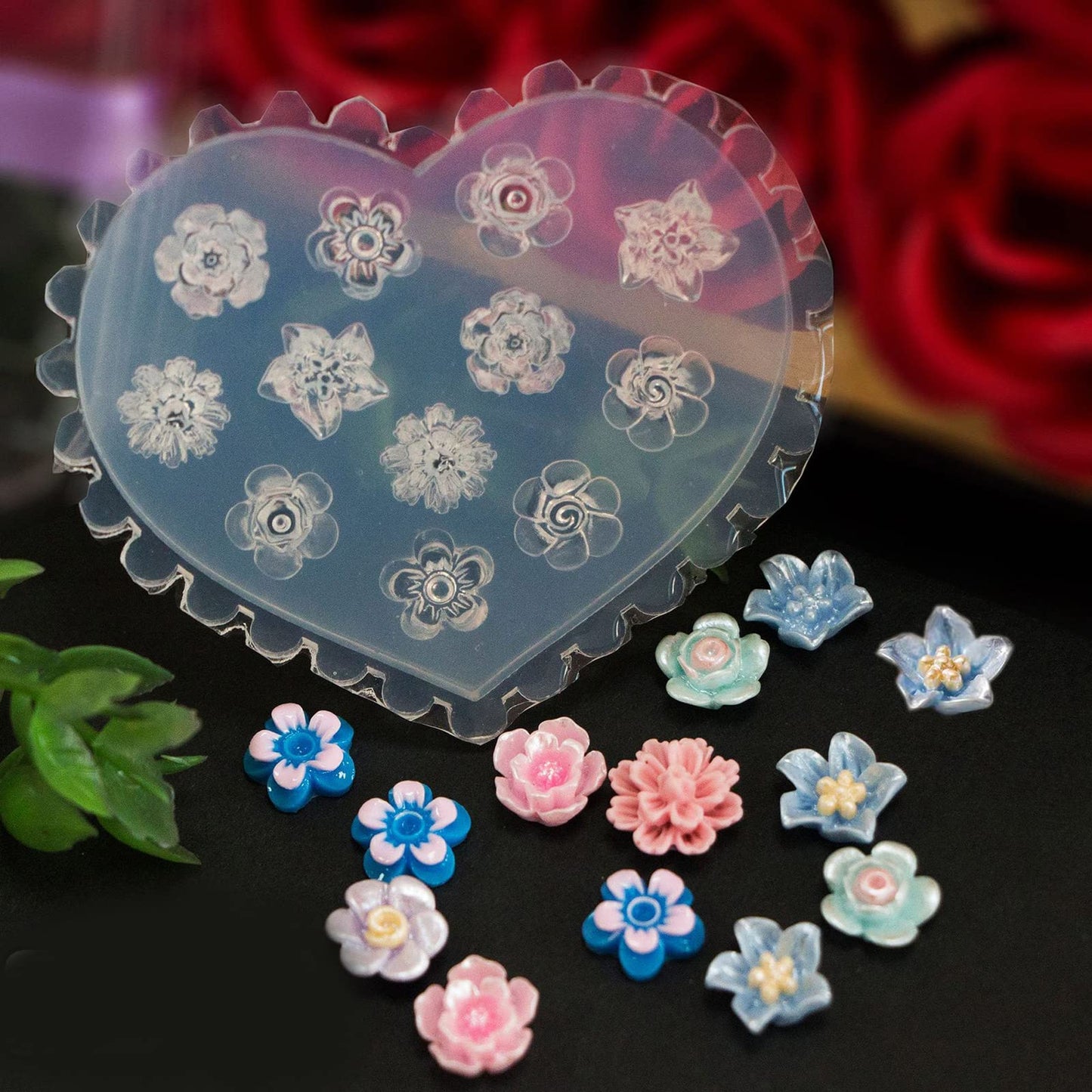 5PCS Flowers Silicone Nail Art Decortive Design 3D Silicone Mold for Nail Art Decorations
