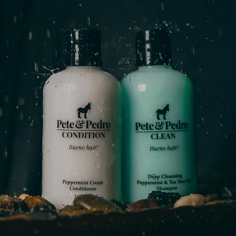 Pete & Pedro Tea Tree Oil Shampoo & Peppermint Conditioner Set - Deep Cleansing & Dandruff Repair | 8.5 oz Each