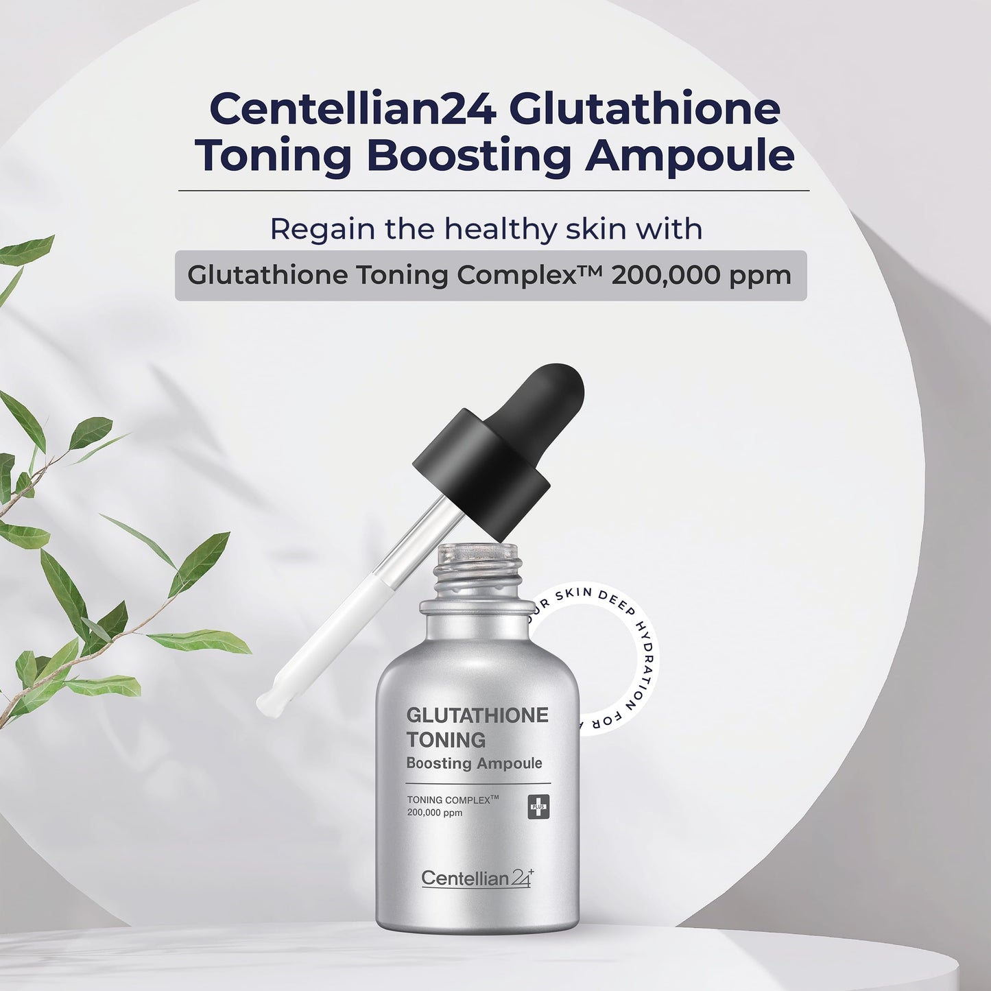 CENTELLIAN 24 Glutathione Toning Boosting Ampoule - Illuminated & Even Skin Tone. Glutathione Complex 200,000 ppm, Niacinamide & Vitamins (1.01 fl oz) by Dongkook Pharmaceutical