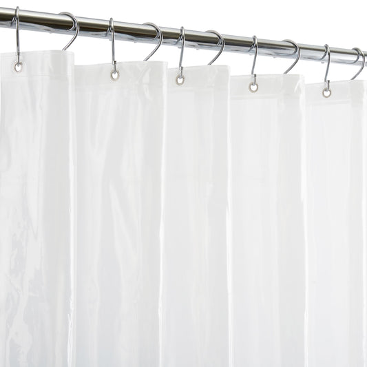 Bath Bliss Premium Hotel Weight Shower Curtain Liner, 12 Metal Eyelets, 3 Magnet Hem, x 72”, Frost