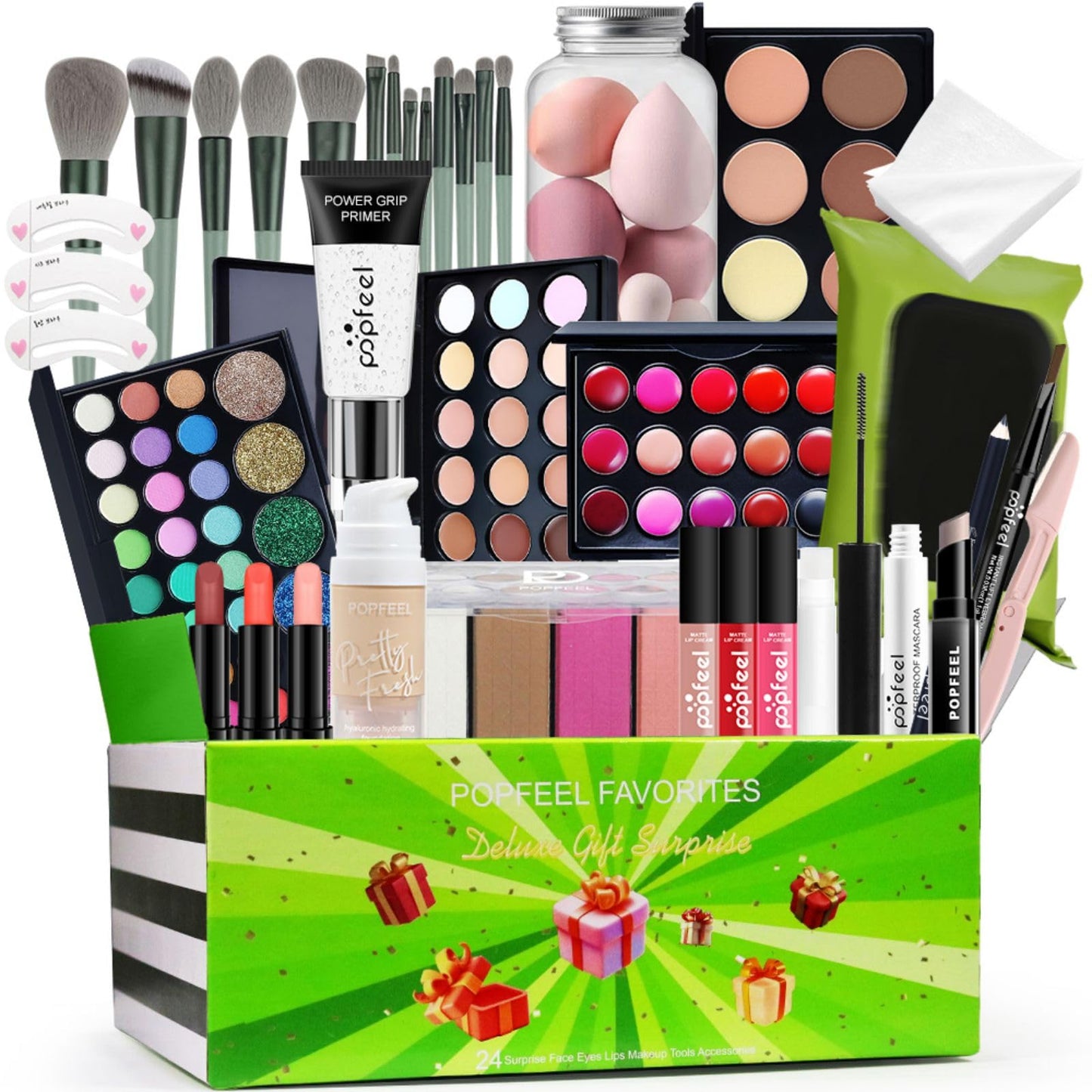 Melearch Makeup Set Box, Festival Surprise Assortment Gift with Professional Makeup Products, Cosmetics Set Party Favors for Women Girls Teenager, Vegan & Cruelty-Free, Set E