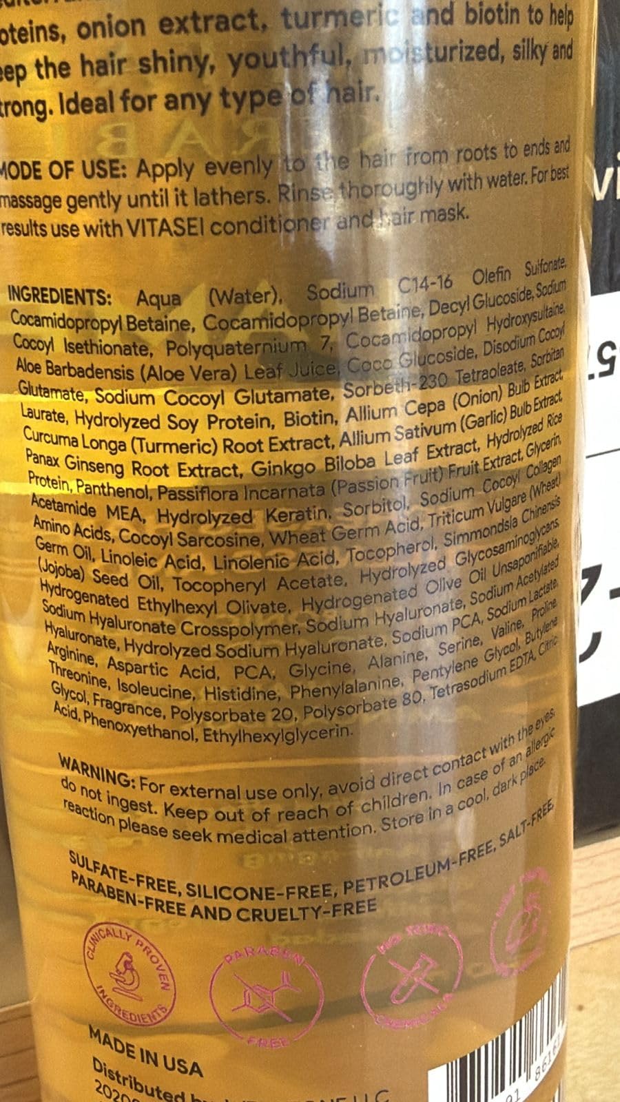 VITASEI Shampoo Kerabless With Onion And Tumeric