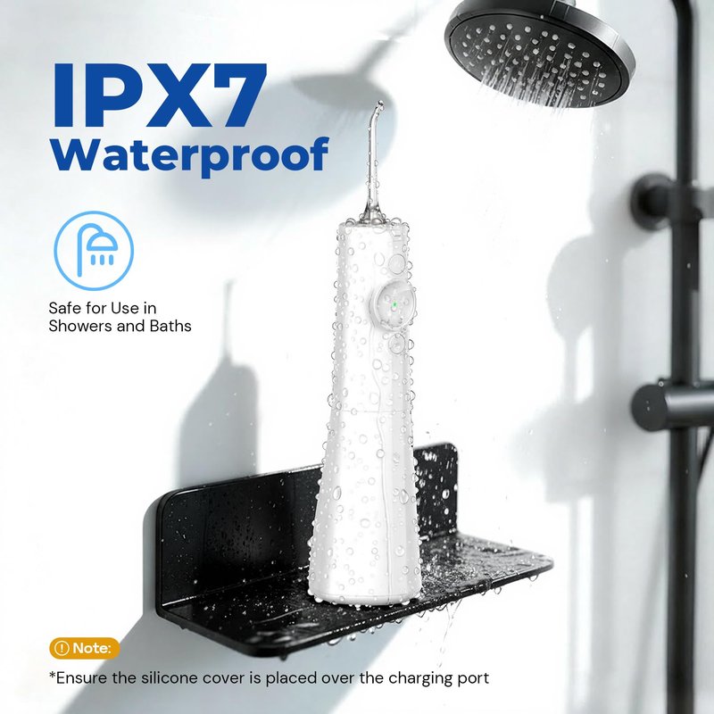 Water Flosser Teeth Pick: LED Display 5 Modes Cordless Dental Pick with 300ML Tank for Braces,Gums Care, IPX7 Waterpoof, 6 Jet Tips Water Flossing Cleaning Picks, Portable for Travel, Home, Y215 White