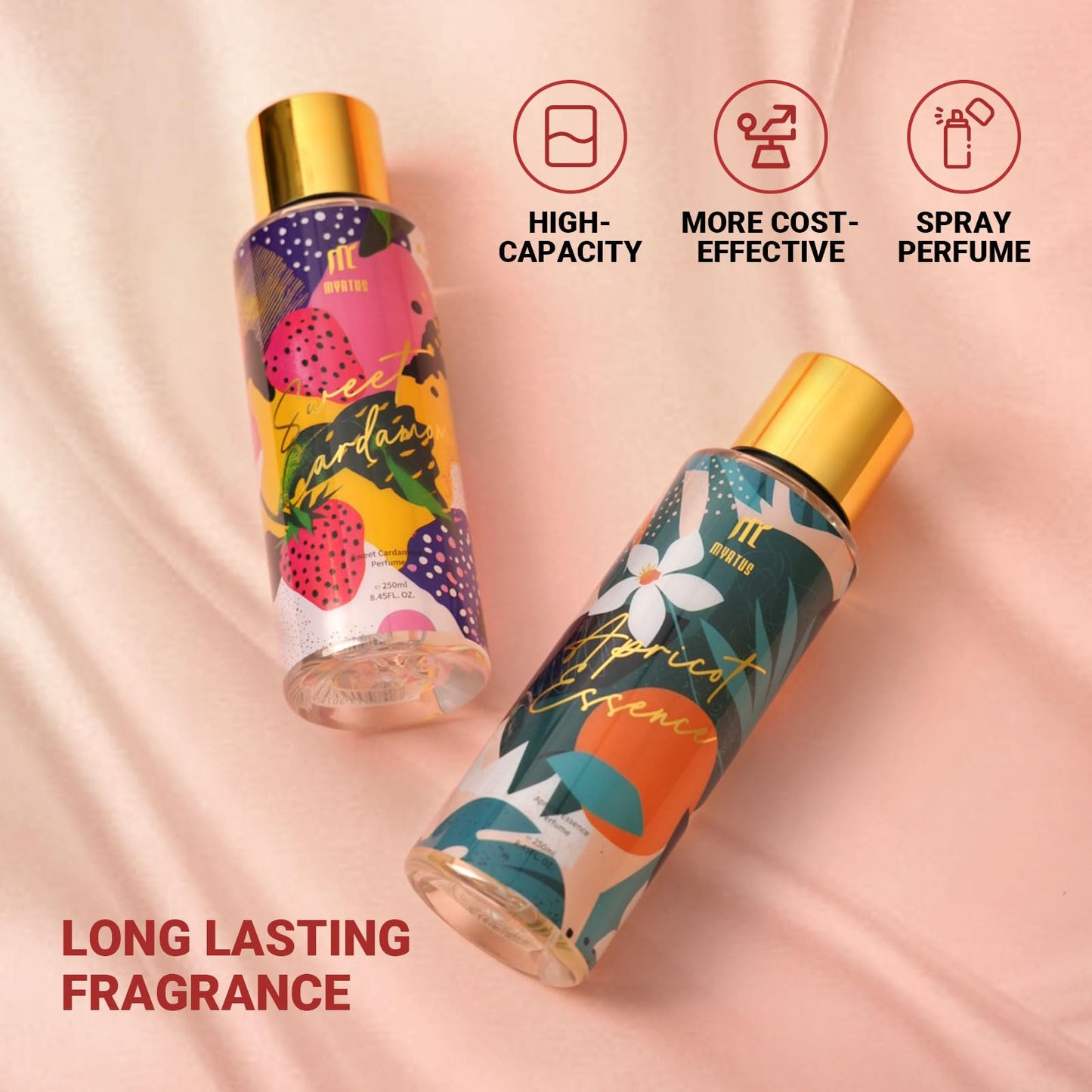 MYRTUS Eau de Toilette for Women, 8.45 fl.oz Long Lasting Body Spray Perfume, Floral & Fresh Fragrance
