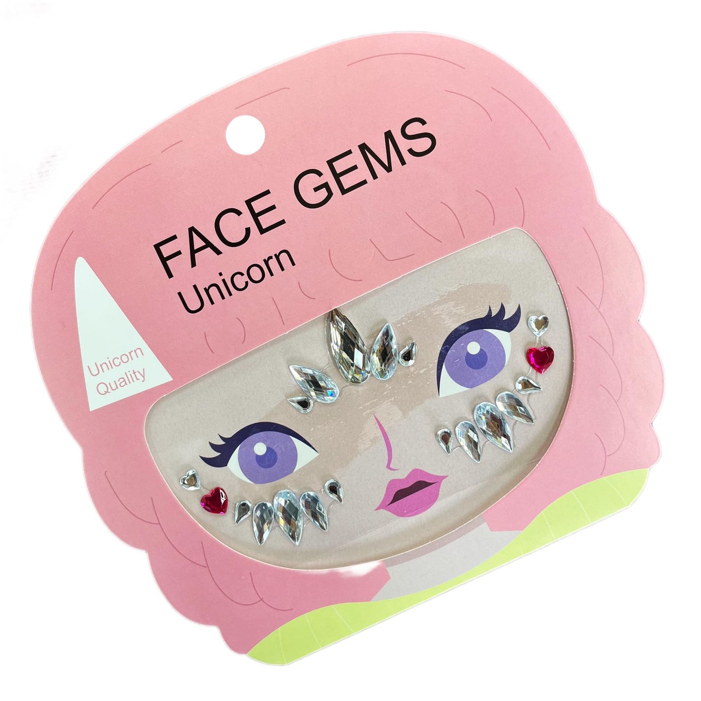 Mermaid Face Gems,Rhinestone Angel Face Bindi Decorations Jewels Face Glitter Crystal Sticker for Kids,2-Pack