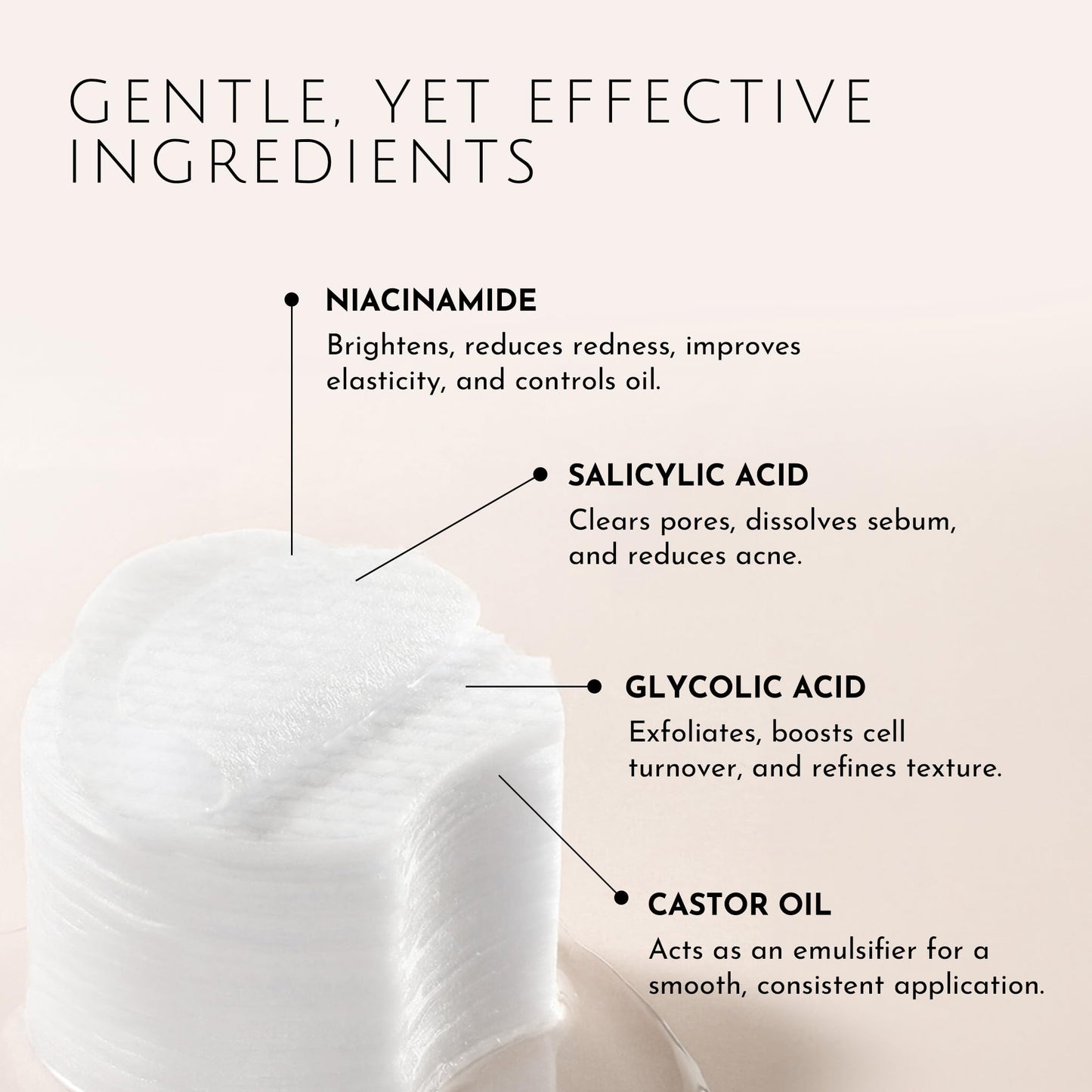 Monopoli Skin Exfoliating Pads | Gentle Yet Effective Physical Exfoliation | Dual-Sided for Smoothing and Soothing | Essential for Daily Skincare Routines | Single 50pcs/jar