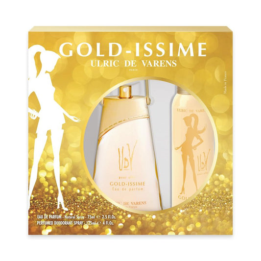 Udv Gold Issime By Ulric De Varens For Women. Set-eau De Parfum 2.5 OZ & Deodorant Spray 4 OZ