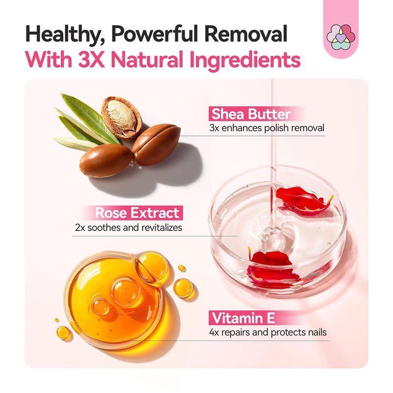 SAVILAND Nail Polish Remover: 200 ML Non-Acetone Non Drying Fingernail Polish Remover Shea Butter Nails Removal Rich in Castor Oil VE for Cateye Glitter Regular Nail Polish Home Salon Use